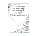 Heart necklace for friend | Affirmation Self-Care Get Well Soon Thinking of You Cheer Up Gift | Friendship Necklace