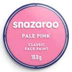 Snazaroo Classic Face and Body Paint for Kids and Adults, Pale Pink Colour, Water Based, Easily Washable, Non-Toxic, Makeup, Body Painting for Parties, for Ages 3+