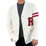 Hip Hop 50's Shop - Mens 1950s Letterman Cardigan Sweater, "R", Large