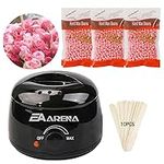 Waxing Warmer Wax kit for Hair Removal Wax Pot for Waxing Professional with Bowl 3 Bags Wax Beads and Applicator Sticks at Home Wax Machine for Full Body Waxing (Rose Black Pot)