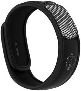 PARAKITO Mosquito Band Adult - Mosquito Bracelet - Mozzie Bands - Mozzie Bracelet - No DEET, No Alcohol, w/Natural Essential Oils for Travel & Camping, Waterproof. 30 Days Protection, 15 Days per Pellet, 2 Pellets per Pack (Black)