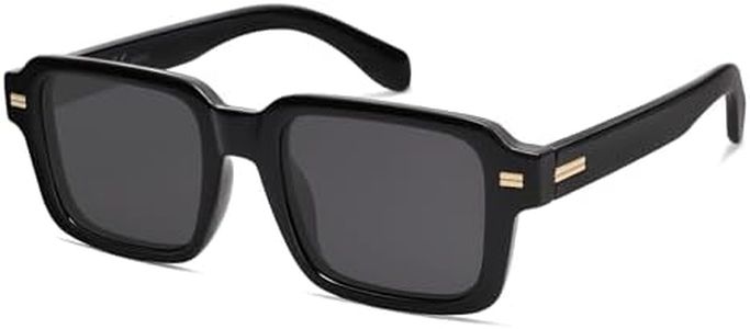 SOJOS Retro Square Polarized Sunglasses Black/Grey