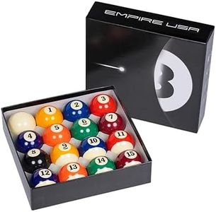 Empire USA Billiard Economy Balls Set – 2.25” Regulation Pool Balls, Premium Resin Billiard Ball Set with Cue Ball for Standard Pool Tables