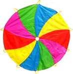 Edz Kidz 210T Fun Play Swirl Pattern Parachute with 10 Handles. Ideal Indoor/Outdoor play mat and Picnic Blanket (6 Foot)