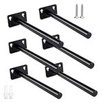 M-Aimee 8" Solid Steel Floating Shelf Bracket (6 pcs) - Blind Shelf Supports - Hidden Brackets for Floating Wood Shelves - Invisible Support for Any Type of Shelf – Screws and Wall Plugs Included