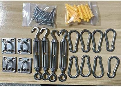Heavy Duty Sun Shade Sail Fixing Kit for Garden Triangle and Square, Rectangle - 304 Stainless Steel Sun Shade Sail Fixing Hardware Accessories Kit (Fixing Kit -4x4x8x8x16x16)