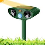 Ultrasonic Cat Repellent, Solar Waterproof Ultrasonic Animal Repellent, Outdoor Pet Repellent and Animal Control with Motion Sensor for Farm Garden Yard Dogs Cats Birds Squirrels Deterrent