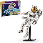 LEGO Creator 3 in 1 Space Astronaut Toy, Building Set Transforms from Astronaut Figure to Space Dog to Viper Jet, Space-Themed Gift Idea for Boys and Girls Ages 9 Years Old and Up, 31152