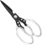 CGBE Kitchen Scissors, Multi-Purpose Kitchen Shears, Heavy Duty Dishwasher Safe Food Scissors for Chicken, Poultry, Fish, Meat & Herbs with Non-Slip Grips (Transparent Black)