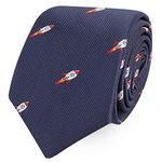 AUSCUFFLINKS Rocket Ship Space Astronaut Galaxy Neckties for Him Universe Interspace Present for Men | Wedding Groomsmen Alien Computer Games Print Neckties (ROCKET), Rocket, Skinny