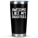 KLUBI Cool Dad Gifts from Daughter - Awesome Like My Daughters Mug Tumbler 20oz Fathers Day Gift for Dad Cups Gifts for Dad Birthday Gifts for Dad from Daughter Girl Dad Mug Birthday Presents for Dad