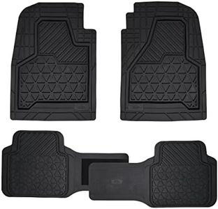 Dickies 3-Piece Black Adjustable-Runner Truck Floor Mats, Trim-to-Fit Truck Mats, Heavy-Duty Floor Mats for Trucks, All-Weather Floor Mats for Trucks, Truck Mats Full Set - Black