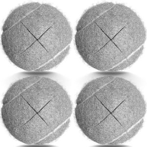 ZUJEAM Tennis Balls for Walkers Pre Cut, Walker Tennis Balls Walker Glide Balls for Chairs, Desks, Furniture Legs and Floor Protection, Heavy Duty Long Lasting Felt Pad Glide Coverings -4PCS Gray