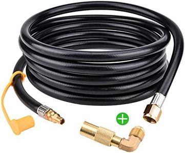 Onlyflame Propane Elbow Adapter with Extension Hose - 12FT Propane Quick Connect Hose RV to Grill for Blackstone 17" and 22" Griddle - LP Quick Connect Hose for RV Camp Chef Stove Portable Fire Pit