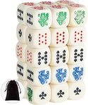 30 Pieces 16 mm 6-Sided Poker Dice, Great for Poker Games and Card Games