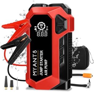 Car Battery Jump Starter with Air Compressor 4000A 12V Tyre Inflator, Power Bank Charger, Portable Jump Box Battery Booster Jumper Start Pack with USB QC 3.0,Up to 10.0L Gas/8.0L Diesel Engines