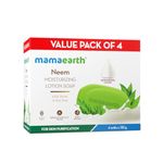 Mamaearth Neem Moisturizing Lotion Soap with Neem & Tea Tree for Skin Purification (Value Pack Of 4)-125 gX4 Units For Skin Protection|Soothes Inflammation|Deeply Cleanses|76% TFM Grade 1 Soap