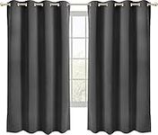 Utopia Bedding Blackout Curtains Grommet 2 Panels [Grey, 52W x 63L Inches], Thermal and Sound Insulated Drapes for Bedroom and Living Room