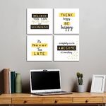 PAPER PLANE DESIGN Motivational Framed Poster Set Of 4, 10 Inch x10 Inch (G)