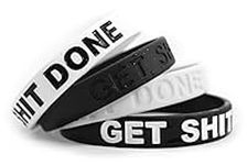 Inspirational Silicone Wristbands for Adults with Custom Embossed Motivational Sayings Get Done. Perfect Inspiration for Fitness, Basketball, Crossfit, Workout & Task