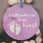 Baby Memorial Christmas Ornament – in Loving Memory of Our Little Angel – Footprint and Heaven Design – Keepsake Memorial