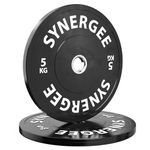 Synergee KG Bumper Plates Weight Plates Strength Conditioning Workouts Weightlifting 5 KG Pair