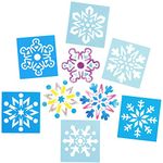 Baker Ross Snowflake Stencils - Pack of 8, Snowflake Christmas Decorations (AX404)