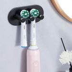 Electric Toothbrush Holder, Toothbrush Holders Wall Mounted, Stainless Steel Electric Toothbrush Head Holder, Wall Toothbrush Holder Black Tooth Brushing Holder Toothbrush Organiser for Bathroom