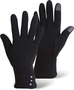 Womens Winter Touch Screen Gloves - Warm & Lightweight Touchscreen Glove Liners for Texting, Driving & Social Media Browsing - Ladies Cold Weather Black Thermal Hand Gloves for The Tech Savvy & Chic