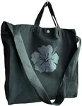 Maui Pickleball Co. Large Pickleball bag, Reusable Grocery Bag, Canvas Bag, with Deep Pockets, fits 2 paddles, Book bag, Long Strap, Beach Bag, (Black)