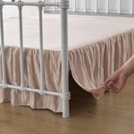 Bed Skirt King Size, Ruffled Bed Skirt with Split Corners, King Bed Skirt 14 Inch Drop, Striped Boho King Size Bed Skirts, Bed Skirting King Size, Cream- 14''King