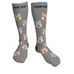 Custom Socks with Face，unisex Personalised Pet Face Photo Socks， Funny Socks with Photo ，put Your Pet Photo on Socks is Excellent Gift for Couple Family(19.7in