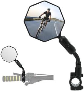 SHEJISI Bike Mirror, 1 pcs Bike Mirror Handlebar Mount,HD,360° Adjusted Bike Rear View Mirror, Anti-impact/explosion/glare, Fits for Mountain Bikes,E-bike, Bicycle,Scooter,Left/Right Universal