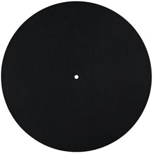 Record Player Mat, 12in Anti-Slip & Anti-Static Felt Record Pad Turntable Slipmat Wool Turntable Platter Mat Vinyl Record Player Protective Mat for Home Record Players (Black)