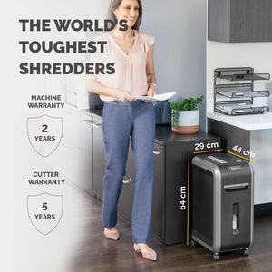 Fellowes 18-Sheet Cross Cut Paper Shredder – Jam Proof, 34L Bin, Black