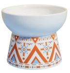 KUTKUT Ceramic Cat Food Or Water Bowl, Raised Cat Feeder Dishes with Stand, Elevated Pet Food Bowl for Cats and Small Dogs, Stress Free Backflow Prevention, Anti Vomiting & Reduce Neck Burden