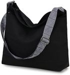 Crossbody Bag for Women,Large Zip Canvas Hobo Bag with Adjustable Strap Reusable Grocery Bags for School Travel Teen Girls
