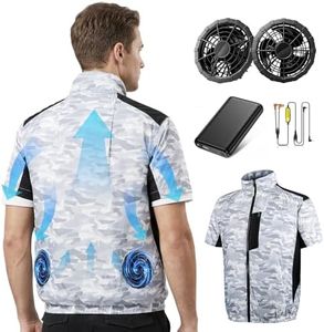 BOACE Cooling Vest work clothes with fan short sleeves 30000mAh large capacity battery air volume adjustment work clothes