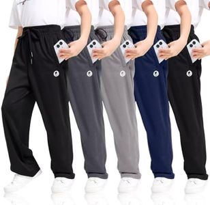 OCYMA Boys Sweatpants with Zip Pockets 5Pack Athletic Pants Mesh Joggers for Boys 5-24