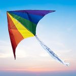 Delta Kites for Kids and Adults for Beach Trip Outdoor Games, Perfect for Beginners (Rainbow)