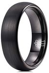 Three Keys Jewelry Men Women Wedding Bands 6mm Black Tungsten Brushed Viking Carbide Ring With Jewelrys Infinity Unique For Him Size N