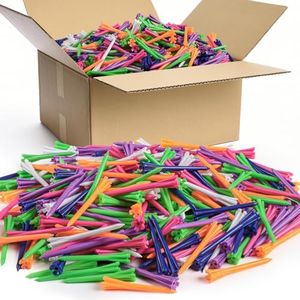 Golf Tees Plastic Unbreakable Easy to Find Bulk Value 200/500/1000 Count,2 3/4 3 1/4 Inch Stable Tee Driving Range Reduce Friction,Green Red White USA Flag Practice(Multicolor,1000 Count (2 3/4 Inch))