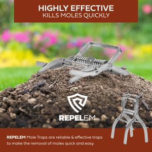 REPELEM Large Claw Mole Trap 3-Pack – Outdoor Rodent Control