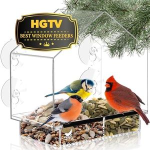 Clear Window Bird Feeders with Strong Suction Cups - Big Bird House for Outside - Suction Cup Bird Feeder - Window Clear Bird Feeders for Window - Acrylic Bird Feeder for Viewing - Nature's Hangout