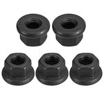 sourcing map M8 Flange Hex Nuts, 5pcs Grade 10.9 Carbon Steel Black Oxide Finished Hex Flange Nuts for Machinery