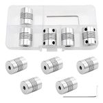 YIXISI 5 PCS Flexible Couplings 5mm to 8mm NEMA 17 Shaft, Stepper Motor Coupler Aluminum Alloy Joint Connector, Shaft Coupler for RepRap 3D Printer or CNC Machine (Allen Wrench Included)