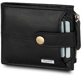 RIGOHILL Doger Black Mens Leather Wallet | Leather Wallet for Men | RFID Mens Wallet