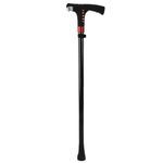 SMIC Smart Walking Stick with LED Lights, Adjustable Cane with Automatic Alarm System FM Radio Adjustable Rechargeable Walking Stick for Seniors Men Women (Black)