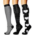 CHARMKING Compression Socks (3 Pairs) 15-20 mmHg is Best Athletic & Medical for Men & Women, Running, Flight, Travel, Nurses, Edema - Boost Performance, Blood Circulation & Recovery (L/XL,Assorted 30)