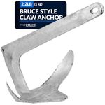 Five Oceans Claw/Bruce Type Force Boat Anchor, Hot Dipped Galvanized Steel, 2.2 lb, FO-4552